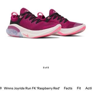NIKE Joy Ride Fly Knit Rasberry Size 8 Magenta